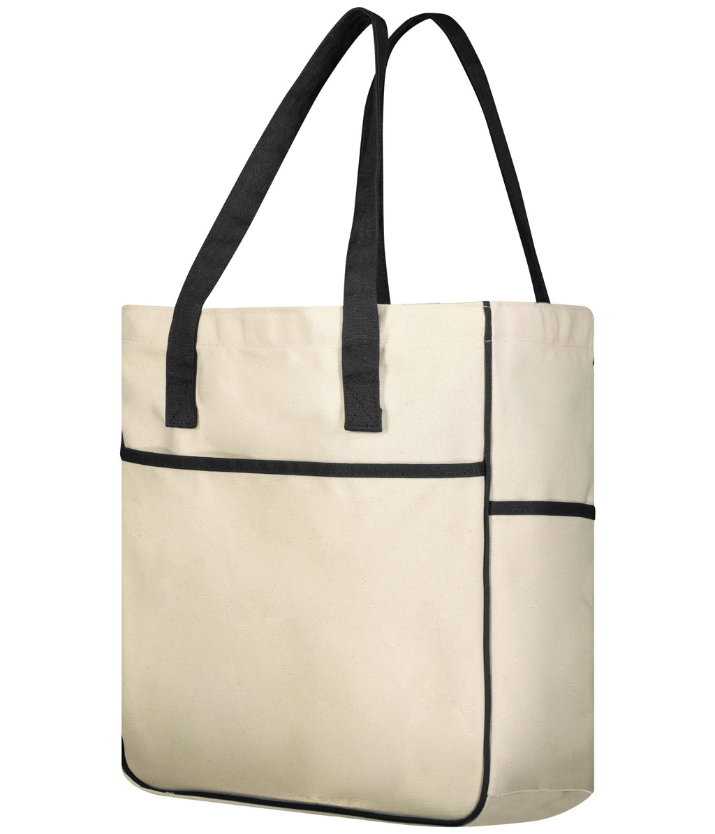 COURT TOTE - Nat/Blk