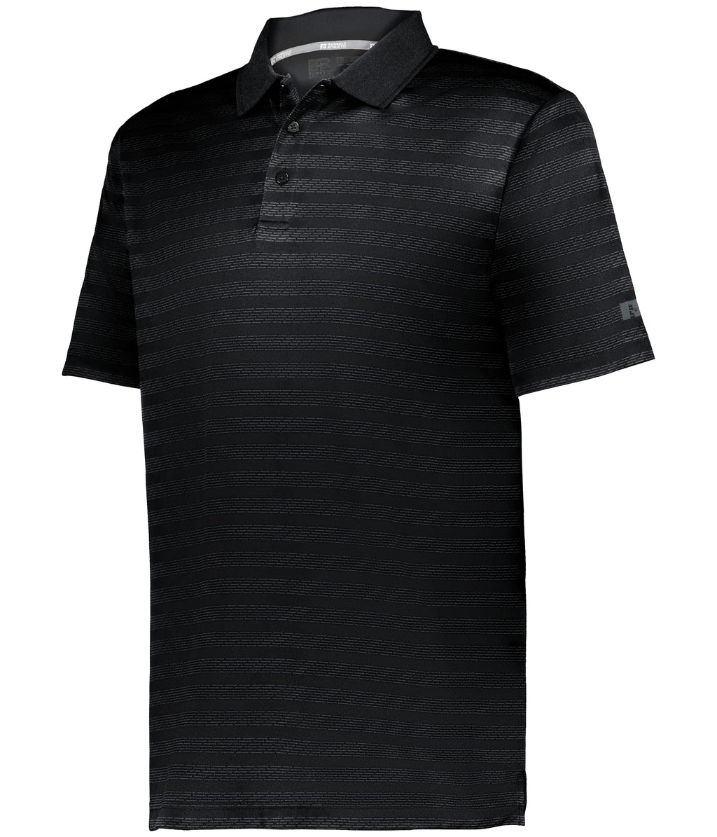 SIDELINE STRIPED POLO - Blk
