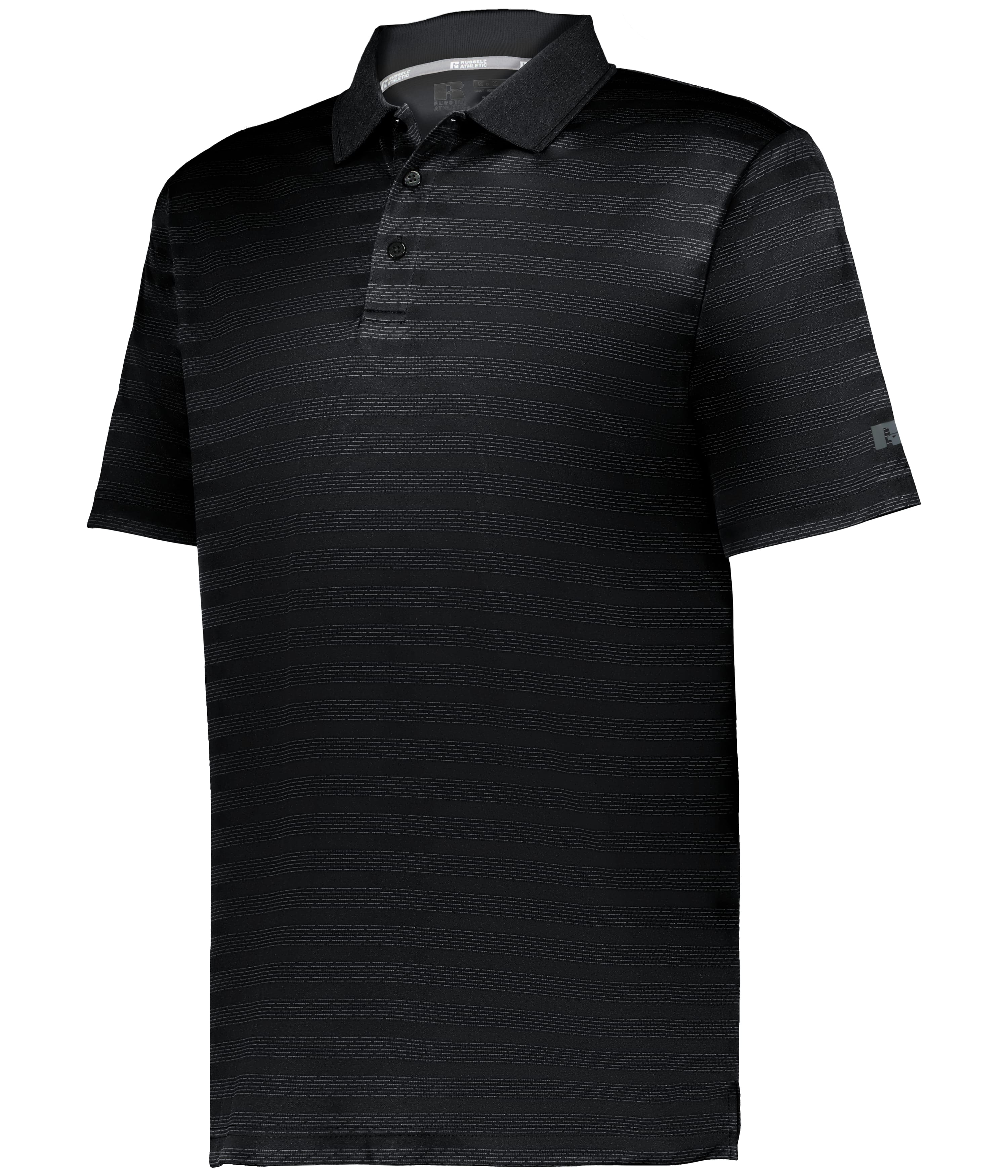 SIDELINE STRIPED POLO - Blk